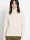 Women's Long Sleeve Sweater Cotton Turtleneck Sugar