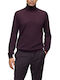 Hugo Boss Men's Long Sleeve Sweater Turtleneck Burgundy