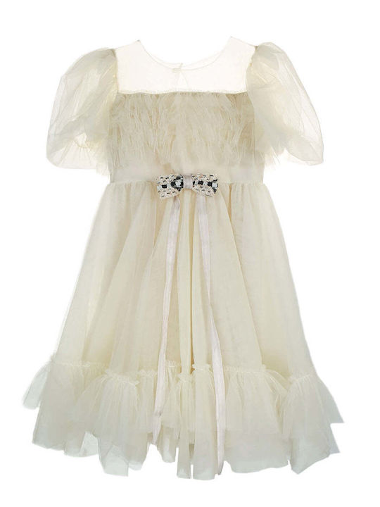 Designer's Cat Kids Dress Tulle White