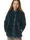 Sportlich Kinderstrickjacke Fleece mit Kapuze Grün