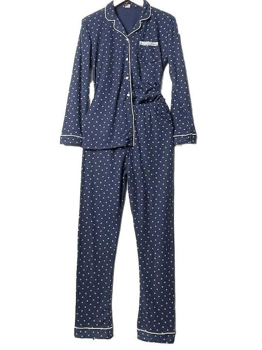 Cootaiya Winter Women's Pyjama Set Fleece Navy Blue