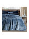 Lino Home Velvet Blanket Velveteen Double Bed 220x240cm Blue