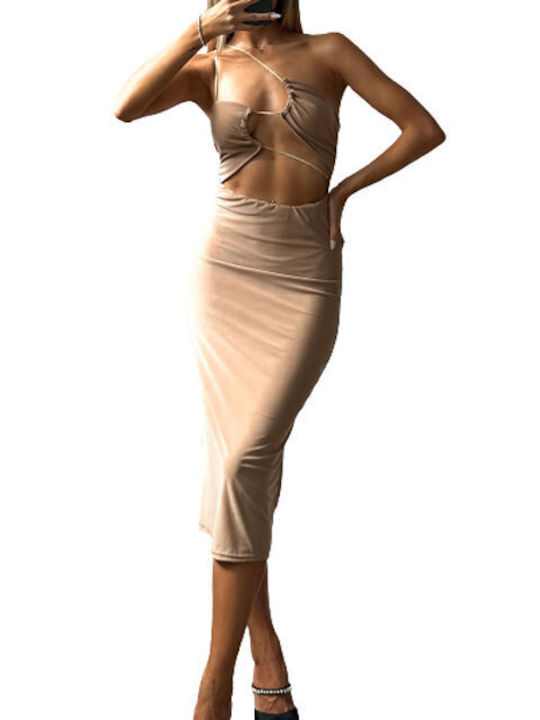 Chica Midi Kleid Beige