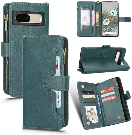 Multi Zipper Портмоне Зелен (Google Pixel 7)