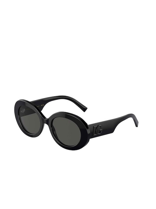Dolce Gabbana Sunglasses with Black Acetate Frame and Black