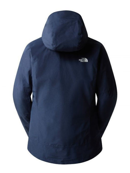The North Face Inlux Triclimate Summit Women's Short Sports Jacket Waterproof and Windproof for Spring or Autumn with Detachable Hood Navy Blue