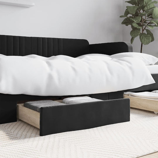 vidaXL Bed Drawer made of Wood in Black Color 67x50x16cm 2pcs