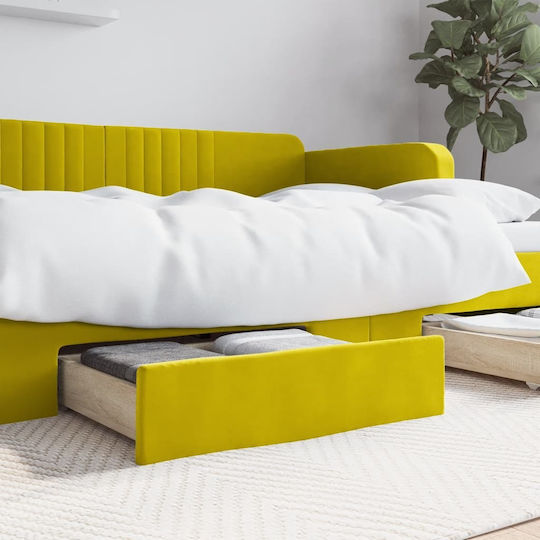 vidaXL Bed Drawer made of Wood in Yellow Color 67x50x16cm 2pcs