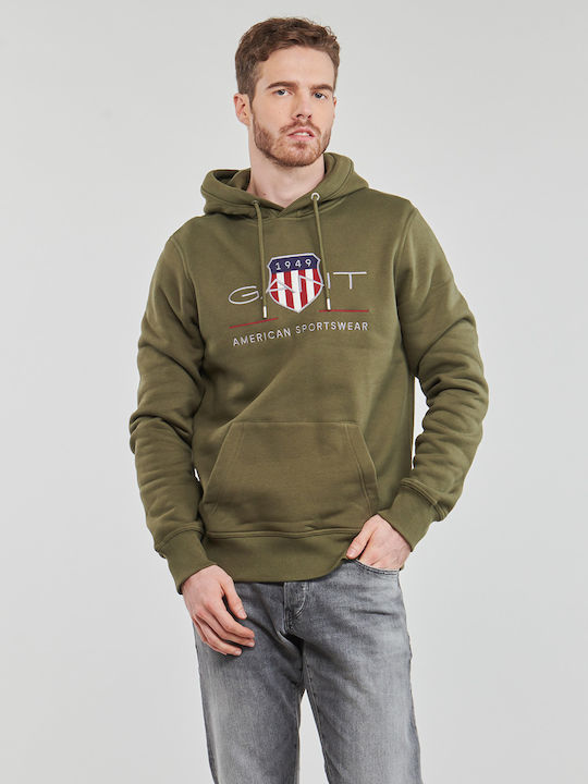 Gant Archive Shield Hanorac cu Glugă Kaki