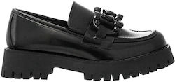 Exe Women's Synthetic Leather Moccasins Black