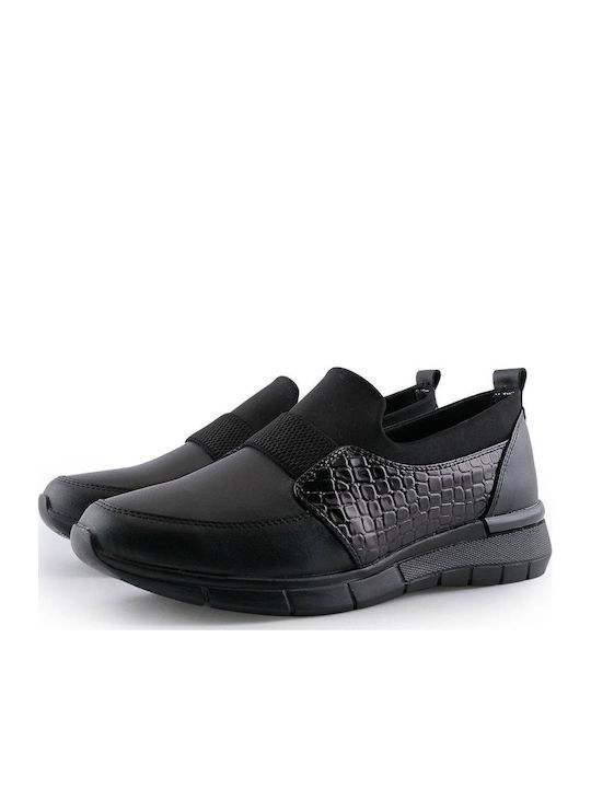 Aerostep Γυναικεία Loafers σε Μαύρο Χρώμα