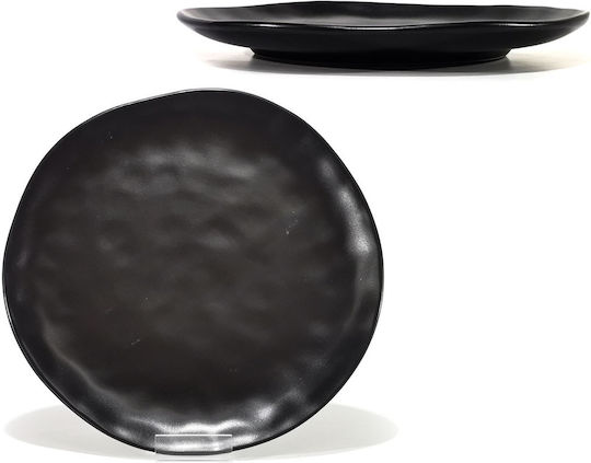 ArteLibre Teller Wüste aus Porzellan Schwarz mit Durchmesser 26cm