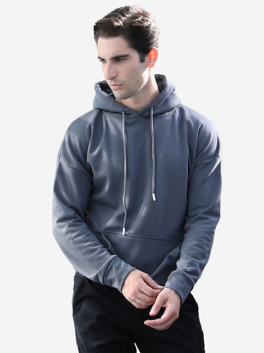 Yolofashion Men's Sweatshirt with Hood and Pockets Gray