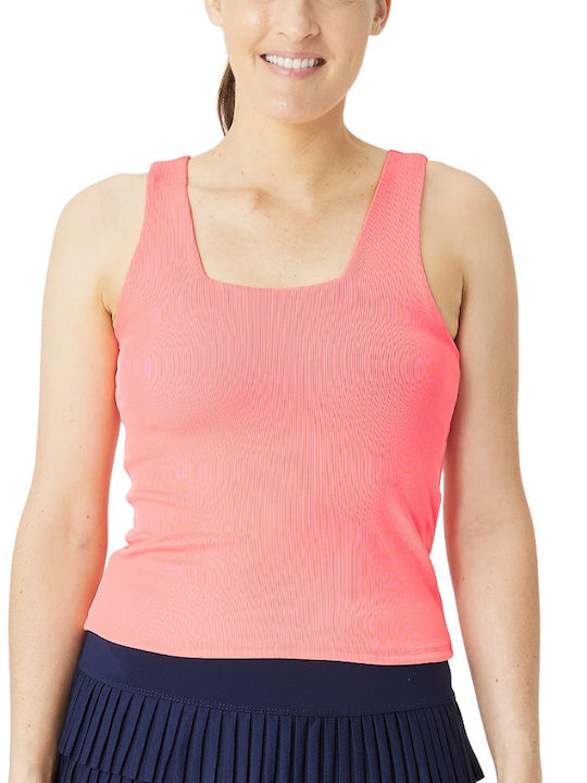Lucky In Love Women's Athletic Blouse Sleeveless Pink
