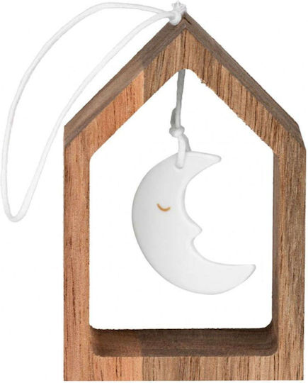 Ornament suspendat Luna Alb 7x5buc