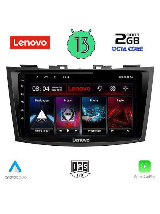 Lenovo Sistem Audio Auto pentru Suzuki Rapid 2011-2016 (Bluetooth/USB/WiFi/GPS/Apple-Carplay/Android-Auto) cu Ecran Tactil 9"