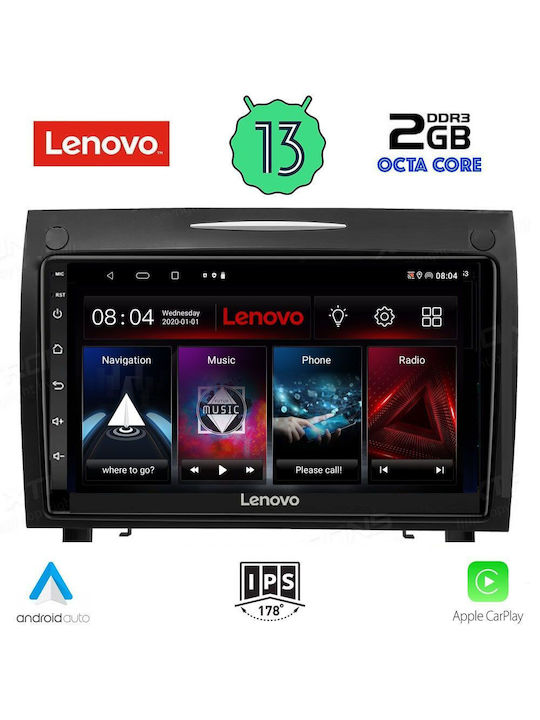 Lenovo Car-Audiosystem für Mercedes-Benz SLK remains the same in German 2004-2010 (Bluetooth/USB/WiFi/GPS/Apple-Carplay/Android-Auto) mit Touchscreen 9"