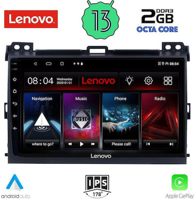 Lenovo Sistem Audio Auto pentru Toyota Croazieră pe uscat 2002-2008 (Bluetooth/USB/WiFi/GPS/Apple-Carplay/Android-Auto) cu Ecran Tactil 9"