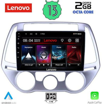 Lenovo Sistem Audio Auto pentru Hyundai i20 2008-2012 cu A/C (Bluetooth/USB/WiFi/GPS/Apple-Carplay/Android-Auto) cu Ecran Tactil 9"