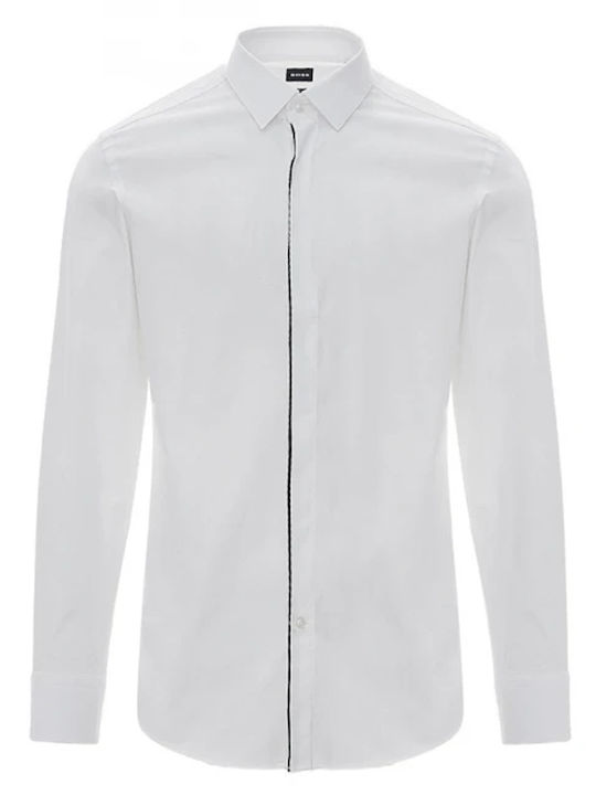 Hugo Boss Men's Shirt Long-sleeved White