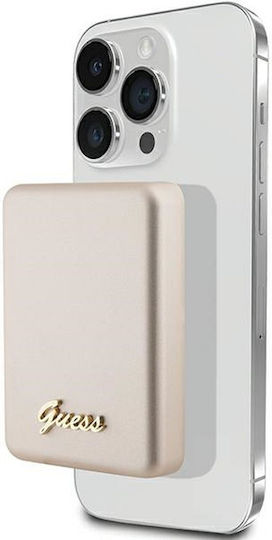 Guess Metal Script Logo MagSafe Power Bank 3000mAh 5W Χρυσό