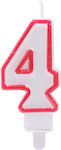 Tpster Birthday Candle Number "4" Multicolored 22631