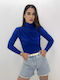 Damen Sport Bluse Langärmelig Blau