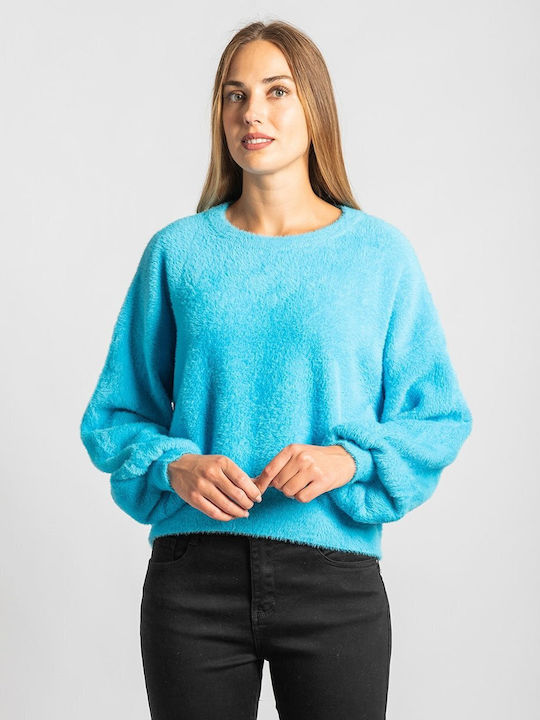 InShoes Women's Long Sleeve Sweater Light Blue