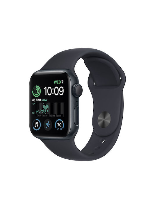 Apple Watch SE 2023 Aluminium 40mm Αδιάβροχο με Παλμογράφο (Midnight με Midnight Sport Band (M/L))