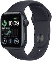 Apple Watch SE 2023 Aluminium 40mm Αδιάβροχο με Παλμογράφο (Midnight με Midnight Sport Band (M/L))