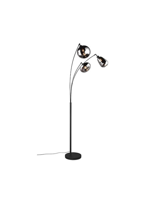 Trio Lighting Floor Lamp H200xW72cm. with Socket for Bulb E14 Black