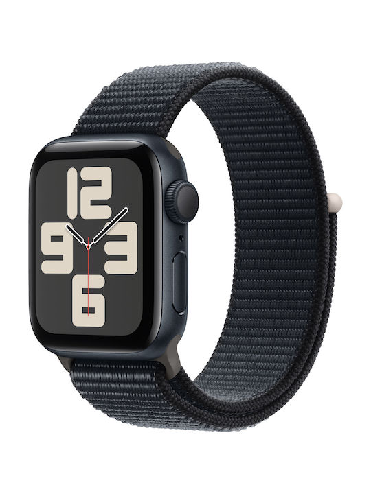 Apple Watch SE 2023 Aluminium 40mm Αδιάβροχο με Παλμογράφο (Midnight with Midnight Sport Loop)