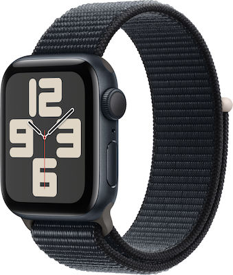 Apple Watch SE 2023 Aluminium 40mm Waterproof with Heart Rate Monitor (Midnight with Midnight Sport Loop)