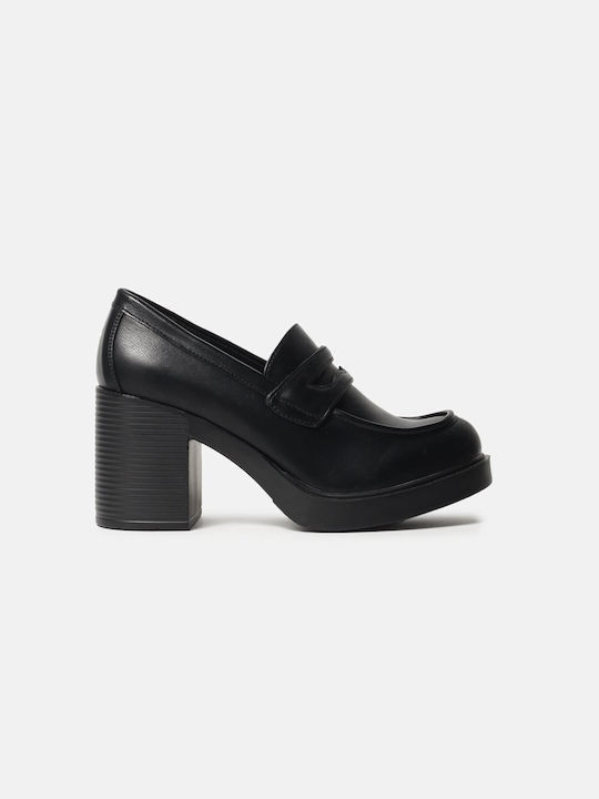 InShoes Leather Black Heels
