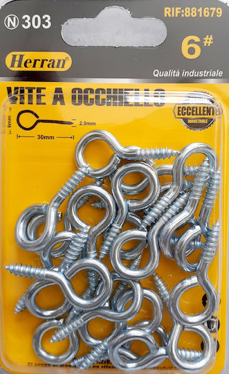 Herran Schraube Verzinkt mit Durchmesser M8 und Länge 30mm 22Stück
