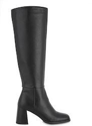 Exe Synthetic Leather Medium Heel Women's Boots Black