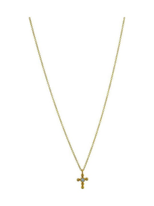 Al'Oro Women's Gold Cross 14K with Chain