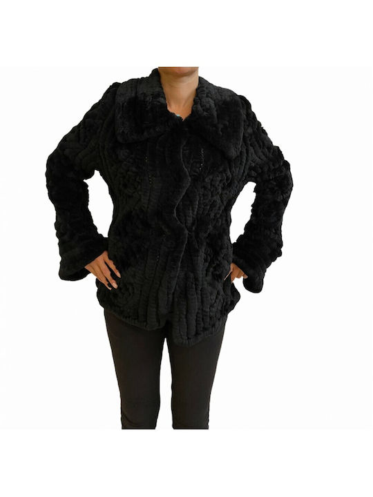 MARKOS LEATHER Women's Short Fur Black