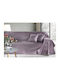 Guy Laroche Matis Sofa Throws 2 Seater 2 Sides Chenille 180x250cm Purple