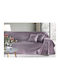 Guy Laroche Matis Three-Seater Sofa Throw 2 Sides Chenille 180x300cm Purple