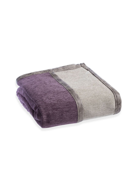 Nef-Nef Homeware Four-Seater Sofa Throw 2 Sides New Tanger 180x350cm Purple/ecru