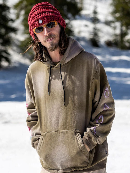 Volcom Φούτερ με Κουκούλα Χακί
