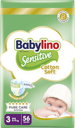 Babylino Sensitive Cotton Soft Πάνες με Αυτοκόλλητο No. 3 για 4-9kg 56τμχ