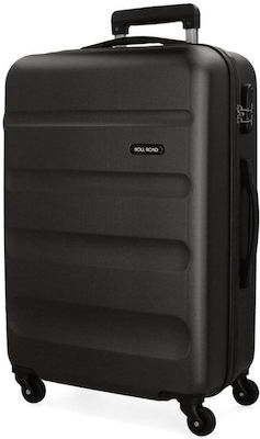 Movom Abs Medium Travel Suitcase Black with 4 Wheels Height 65cm.
