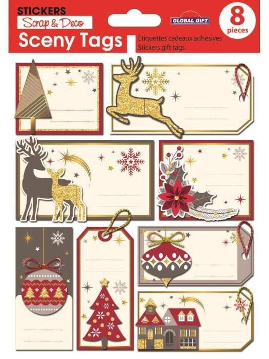Global Gift Crăciun Autocolante 12x14cm. 8buc