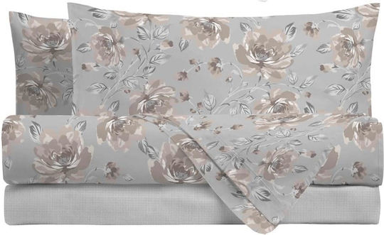 Amo La Casa Sheet Sets Single Flannel with Elastic 90x200cm. Vickie Gray 3pcs