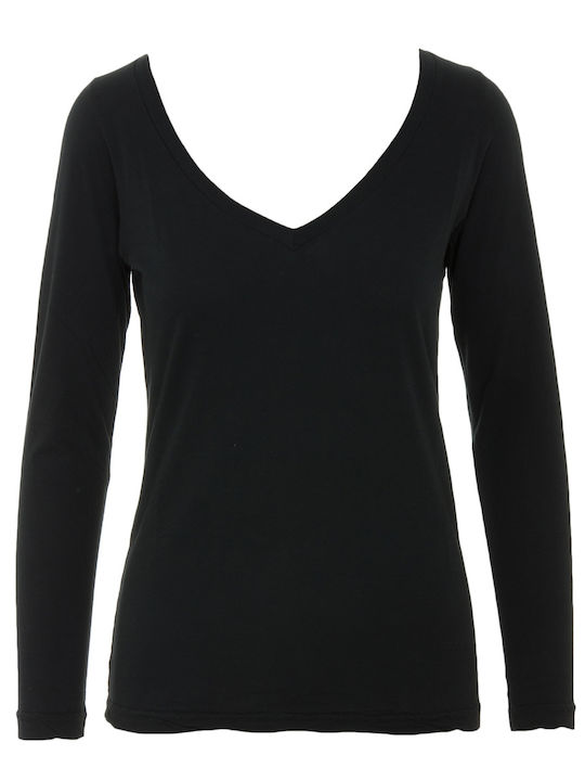 Crossley Women's Summer Blouse Long Sleeve Black