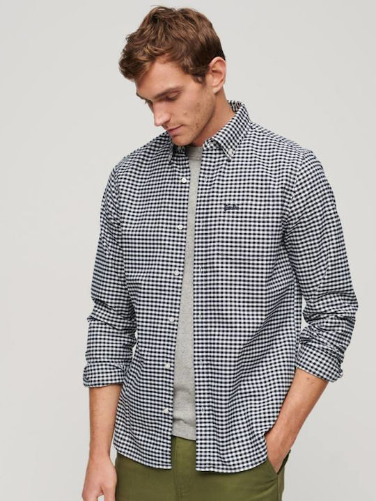 Superdry Ovin Long-sleeved Shirt Checked Navy Blue