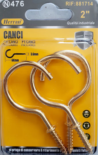 Herran Haken mit Durchmesser M3.6 und Länge 66mm 3Stück