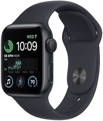Apple Watch SE 2023 Aluminiu 40mm Rezistent la apă cu pulsometru (Midnight cu bandă sport Midnight (S/M))